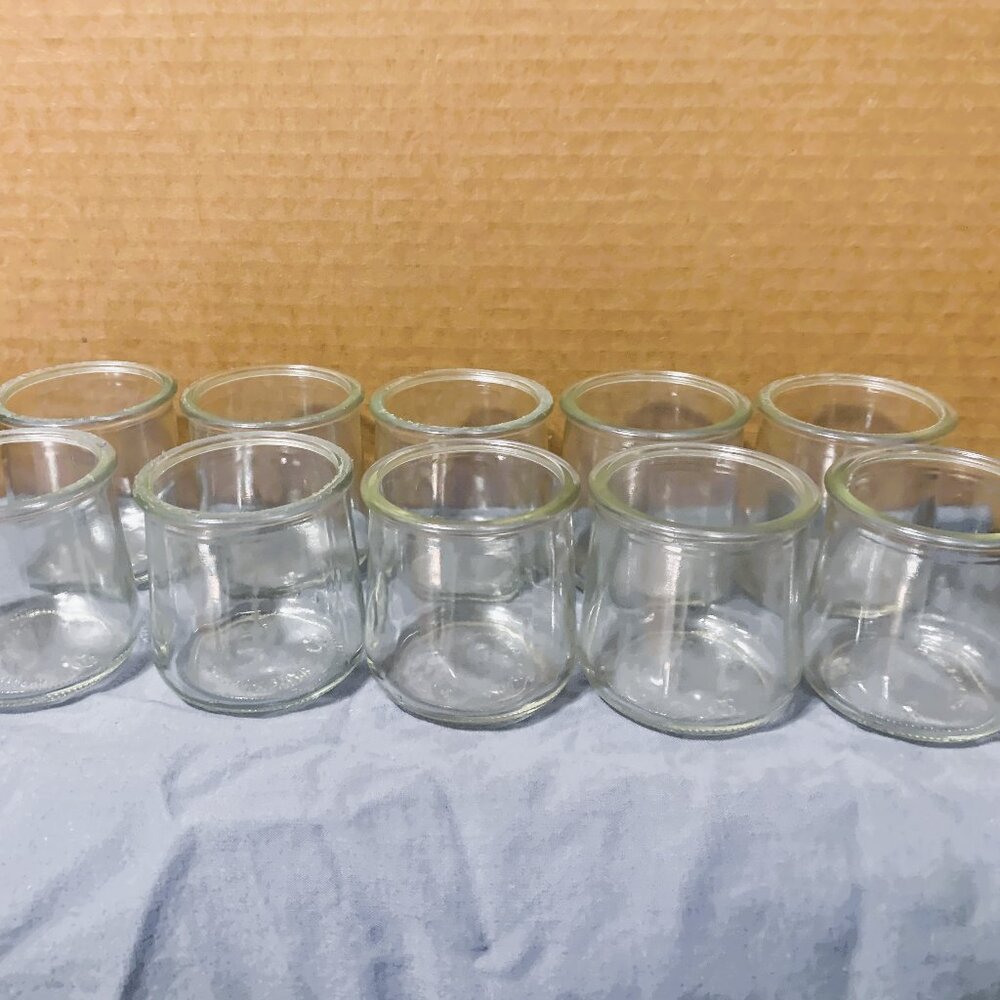 12 Oui Yogurt Jars 5oz. Glass DIY Crafts Candles Organization Storage Clean